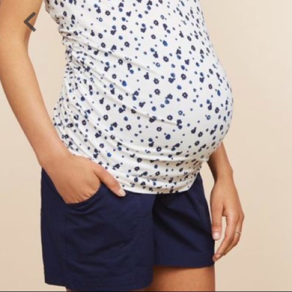 Lightweight maternity shorts - navy - medium